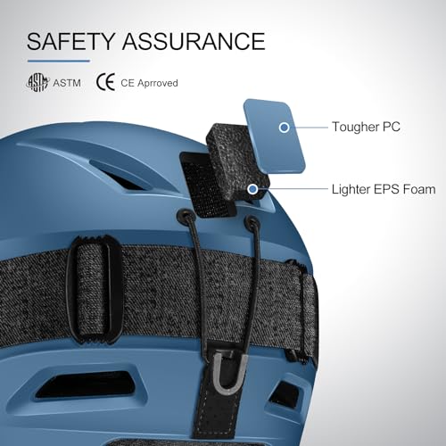 Durable PC Shell & EPS Foam Snowboard Helmet with Ski Goggles C192