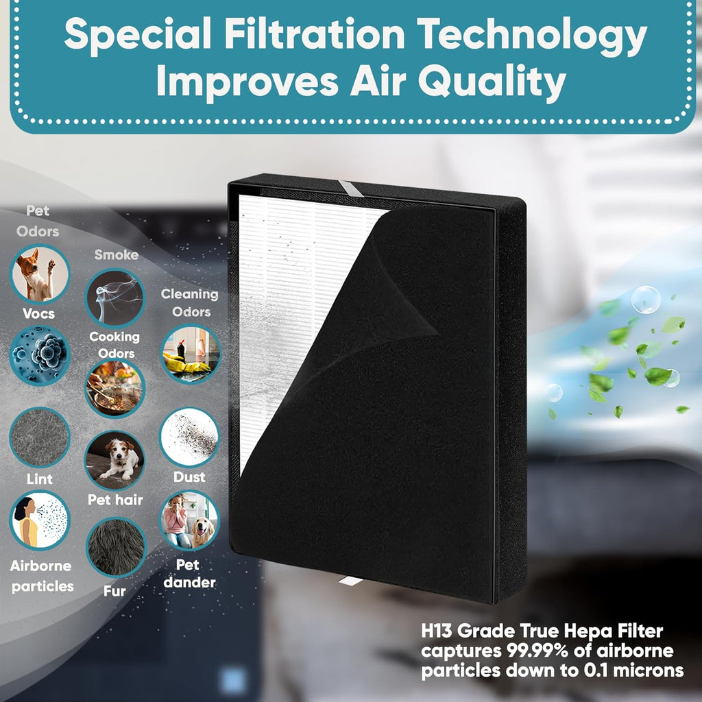 2 Pack H13 Grade True Hepa Replacement Filter V514