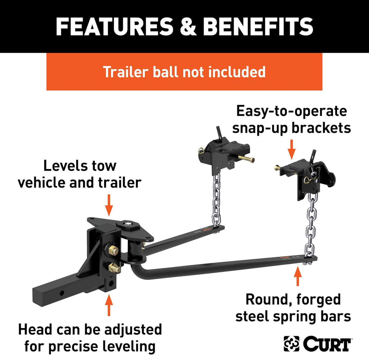 2-Inch Shank Round Bar Weight Distribution Hitch F3558