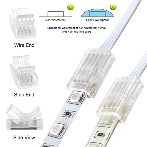 4 Pin 10mm LED Strip Connector Kit 32.8ft 5 Pcs S8628