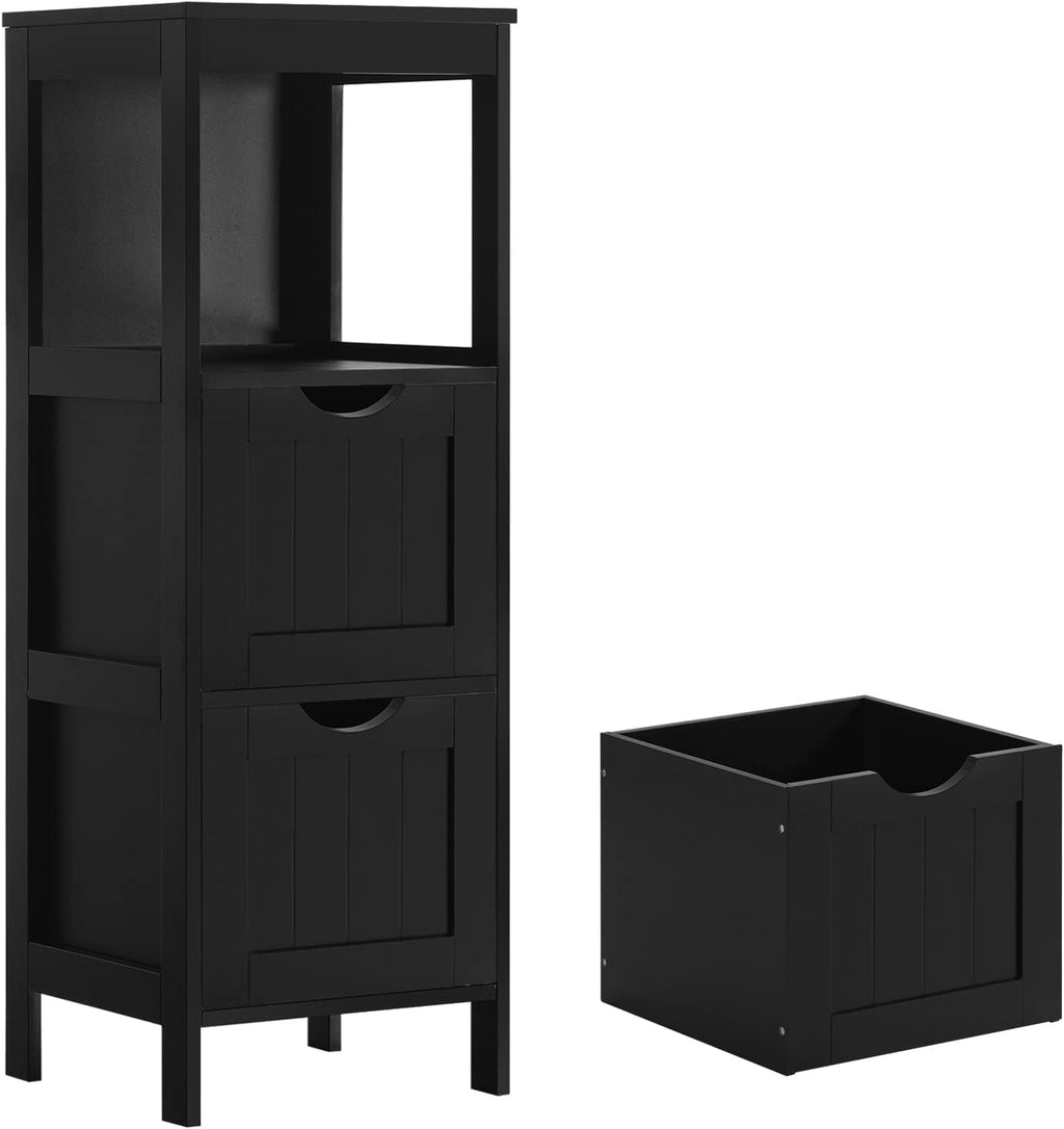 Narrow White 3 Drawer Bathroom Floor Cabinet S517191