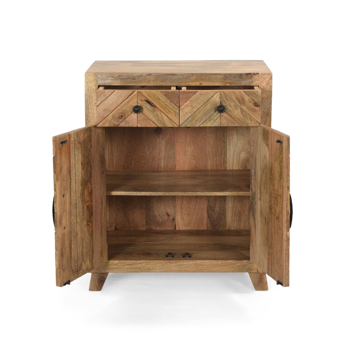Natural Brown Mango Wood 2 Door 2 Drawer Cabinet M11235