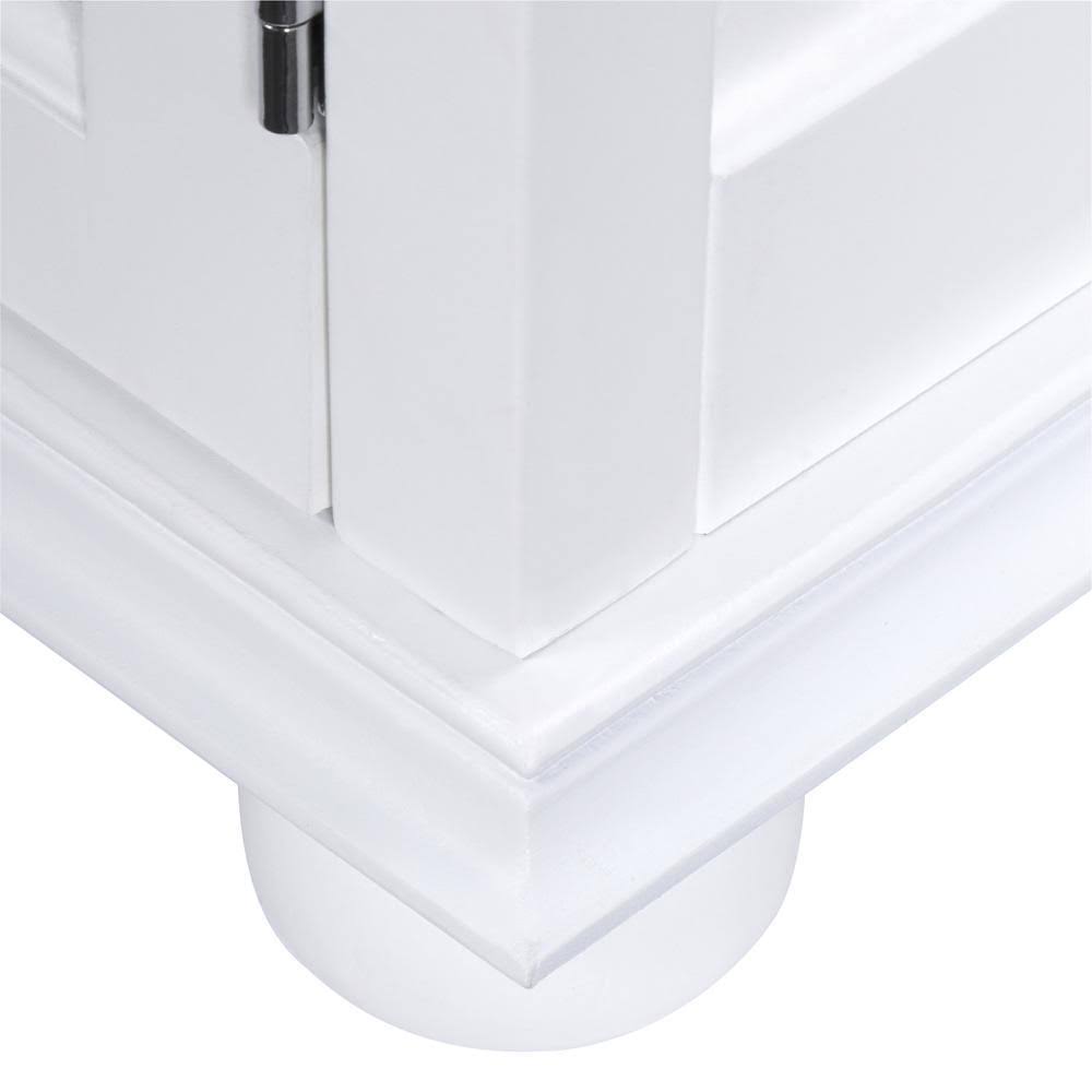 White Bathroom Linen Cabinet Drawer Storage Shelves Z912908