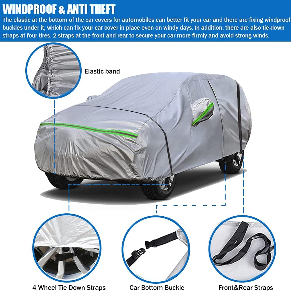 All Weather Waterproof Car Cover with Door Zipper I815283