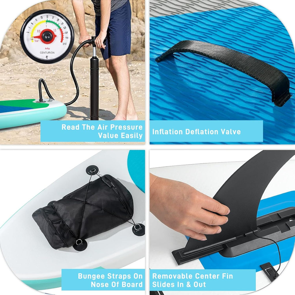 Inflatable Stand Up Paddle Board with Adjustable Paddle, Pump, Leash & Carry Bag V711