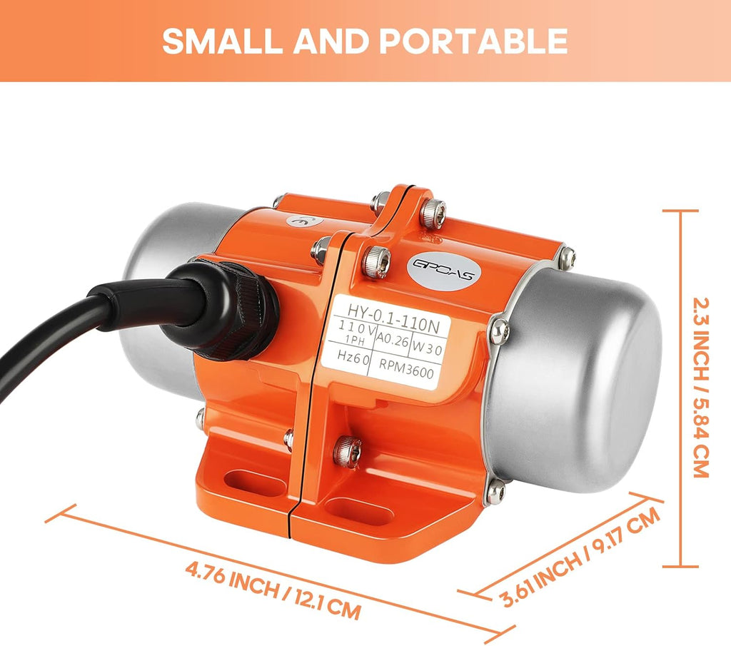 30W Concrete Vibrator Single Phase 110V 3600RPM N501