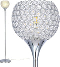 Crystal 1-Light Chrome Finish Floor Lamp with LED Bulb X820374