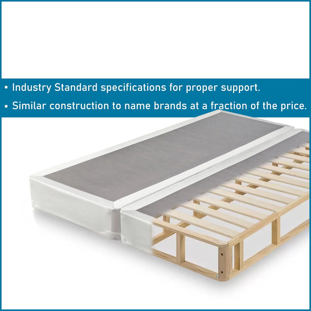 4" Split Fully Assembled Wood Box Spring, Queen, White L626988