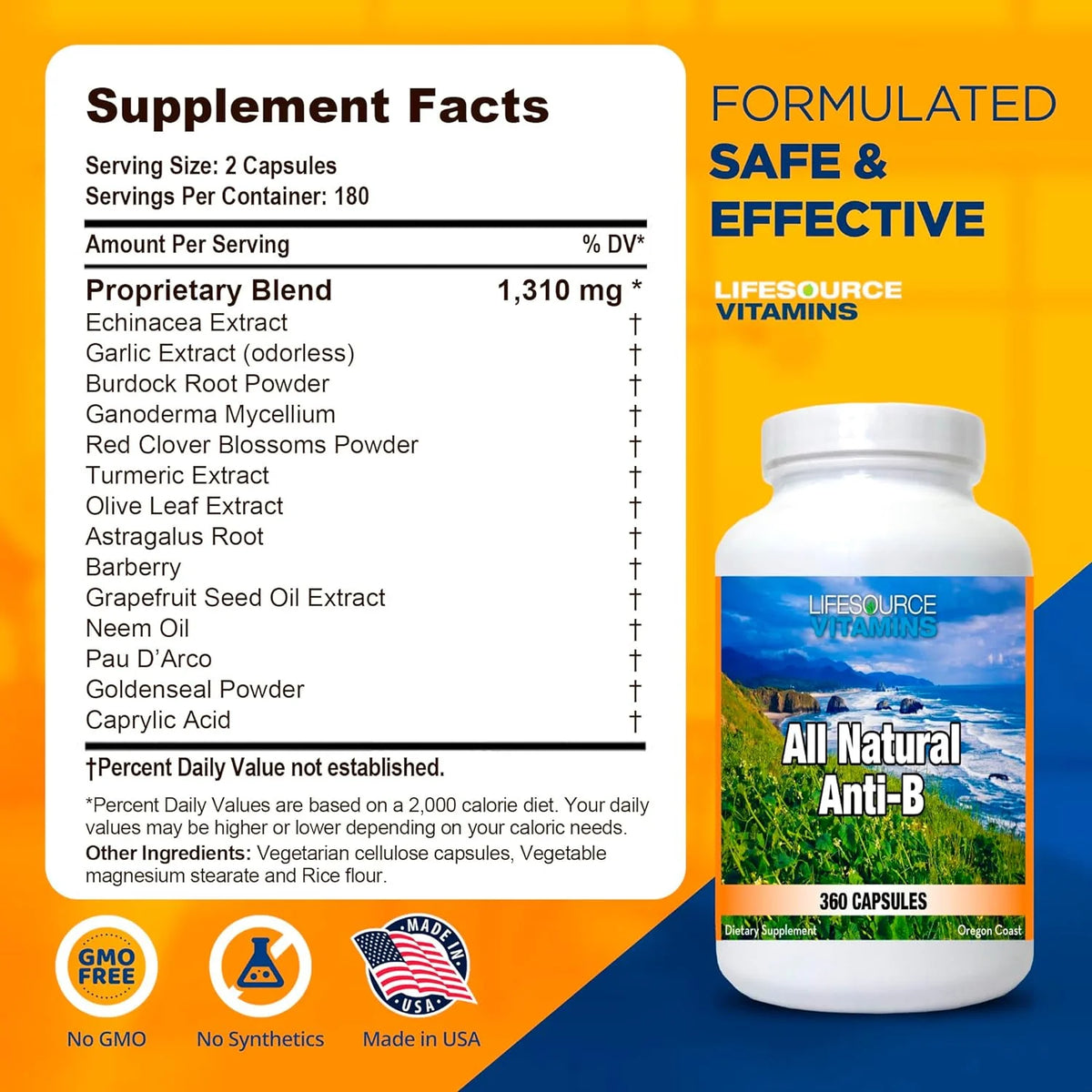 All Natural Immune Support Capsules with Echinacea & Garlic Extract B909151