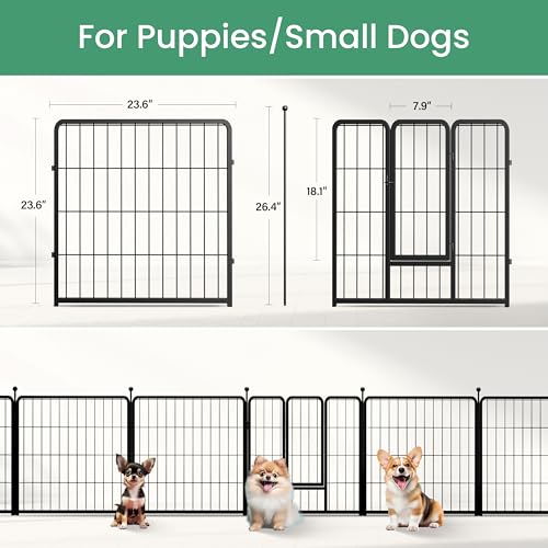 32 Inch 8 Panels Heavy Duty Metal Dog Playpen T57154