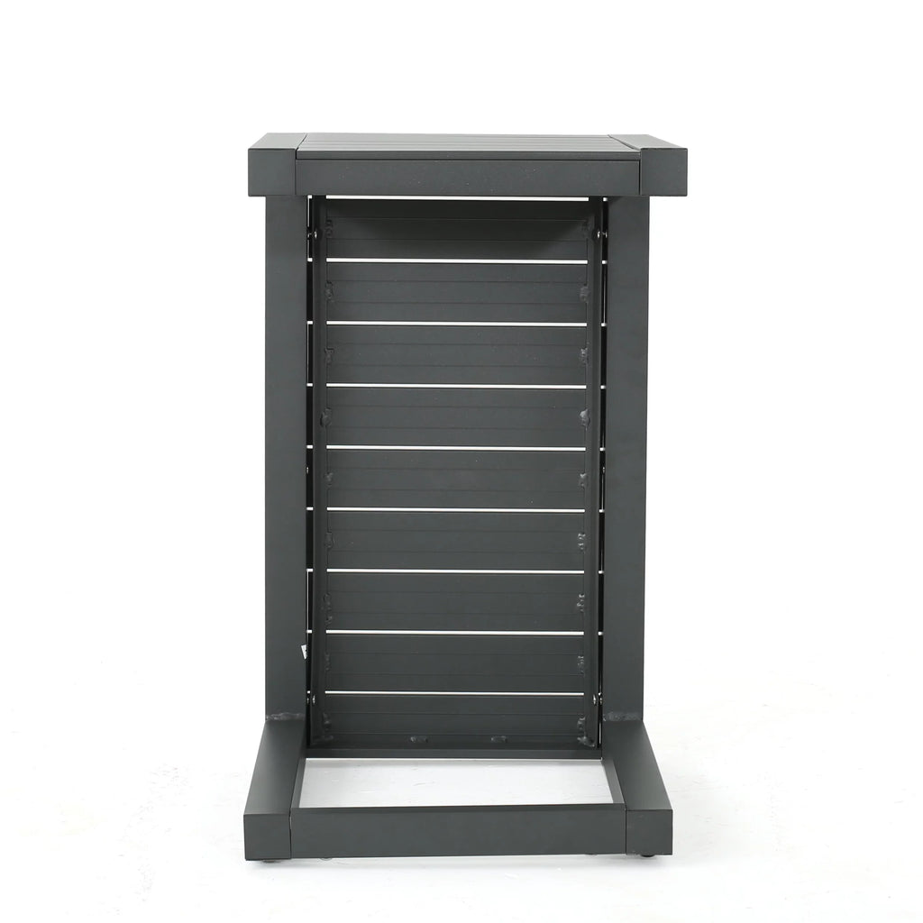 Gray Aluminum C-Shaped Side Table D934