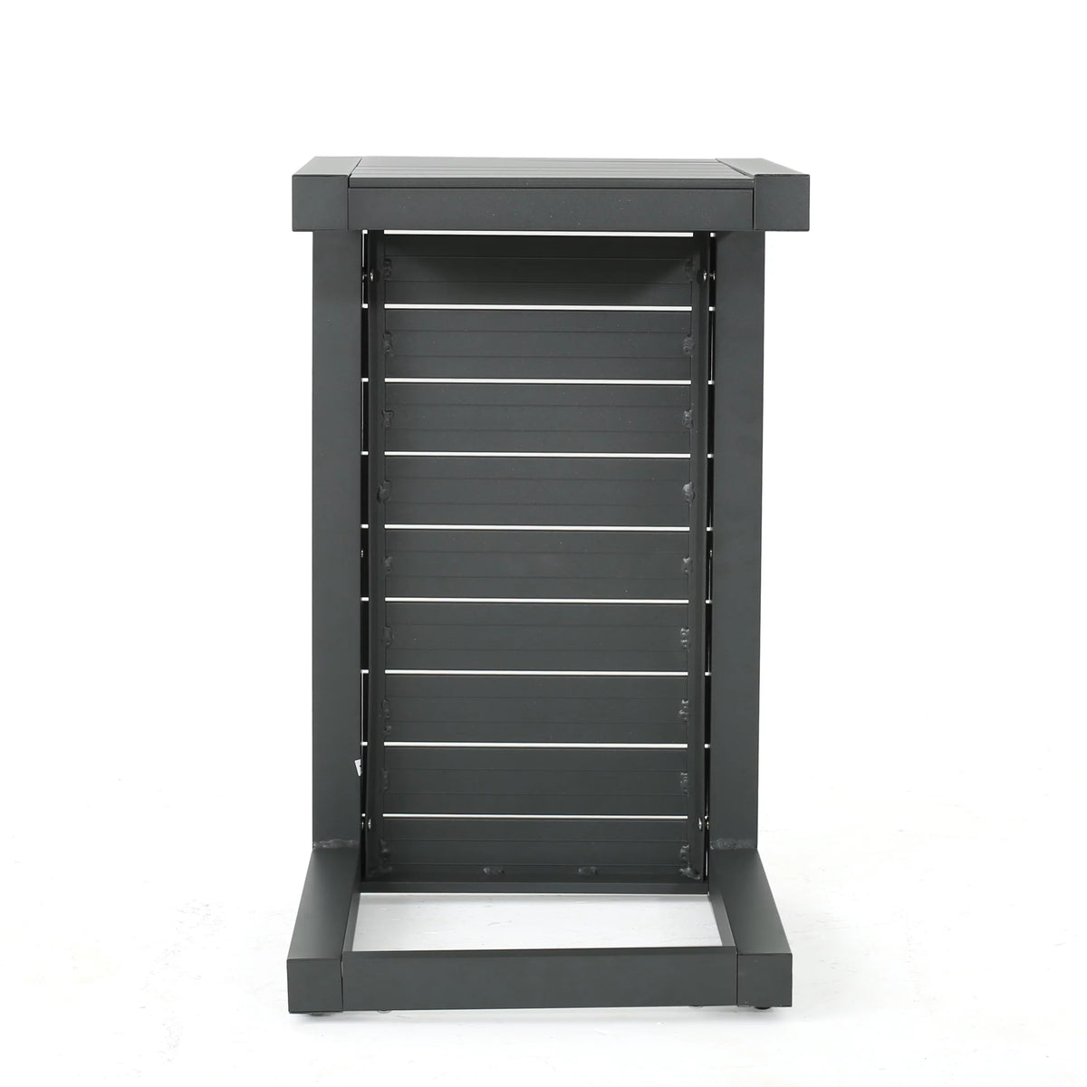 Gray Aluminum C-Shaped Side Table D934