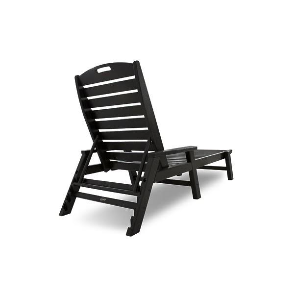 Nautical Mahogany Stackable Wheeled Chaise with Arms I899514