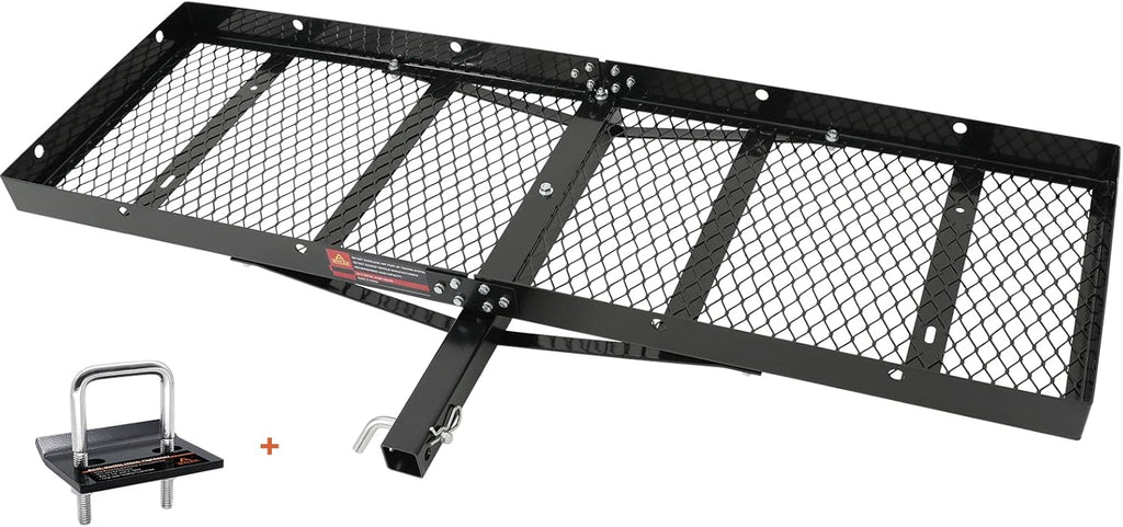 Hitch Mount Cargo Carrier 60x20x6 Folding Shank 2 Receiver 500 lbs Capacity A11114