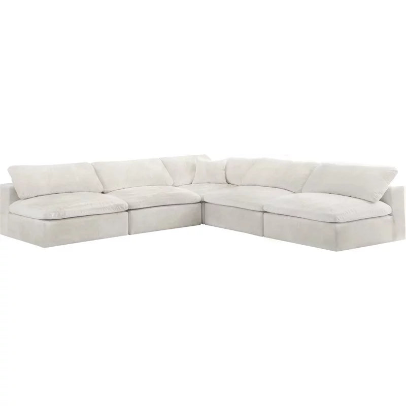 Cream Velvet Down Filled Modular Sectional Sofa D689952