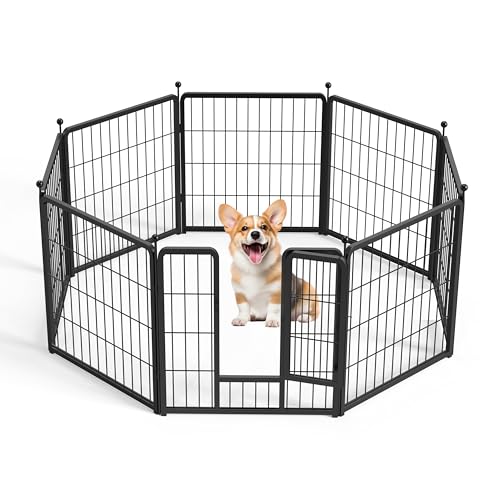 32 Inch 8 Panels Heavy Duty Metal Dog Playpen T57154