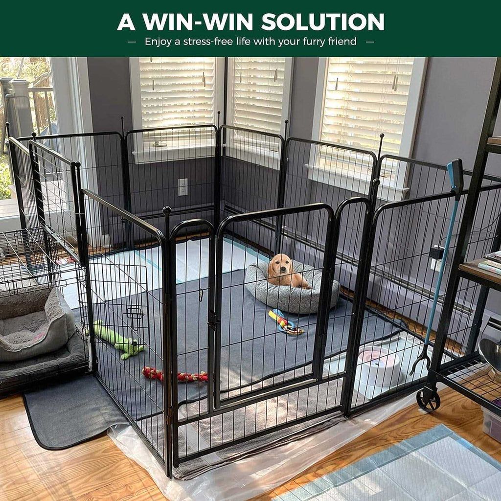 Dog Playpen Outdoor Panels with Doors V9522