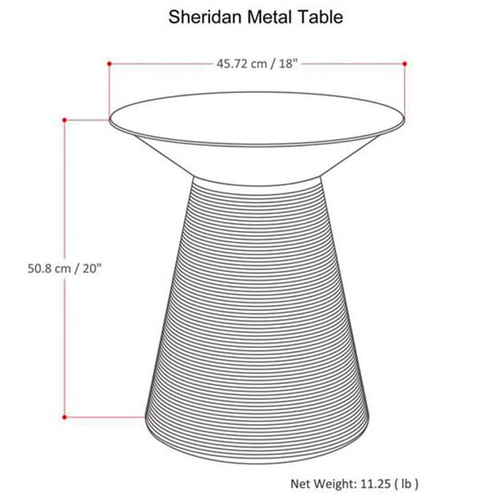 18 inch Metal Accent Side Table P1166