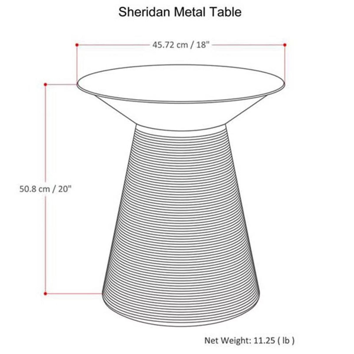 18 inch Metal Accent Side Table P1166