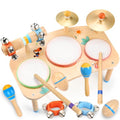 11-in-1 Kids Drum Set with Bongo Drums, Cymbals, Maracas & Wrist Bells H7298
