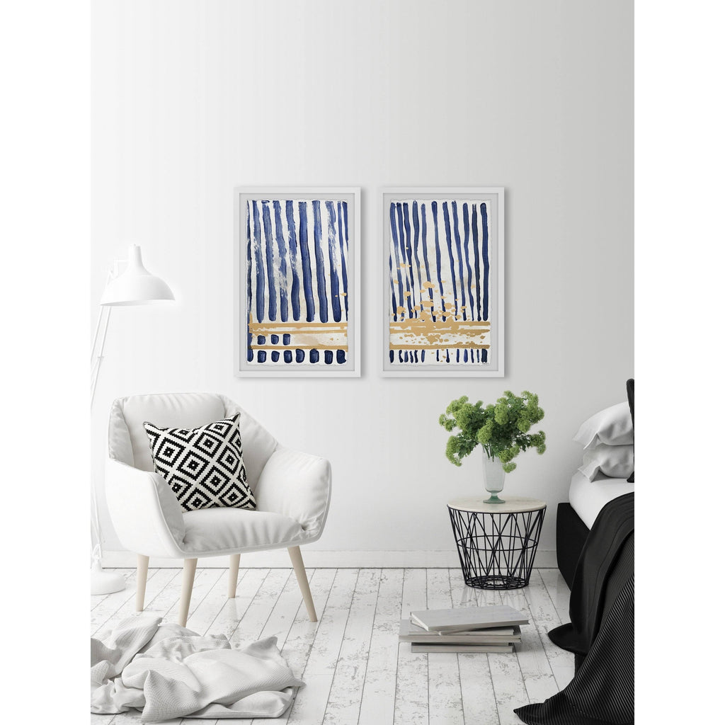 Blue Verticals Diptych, 18 inch x 24 inch Y2350
