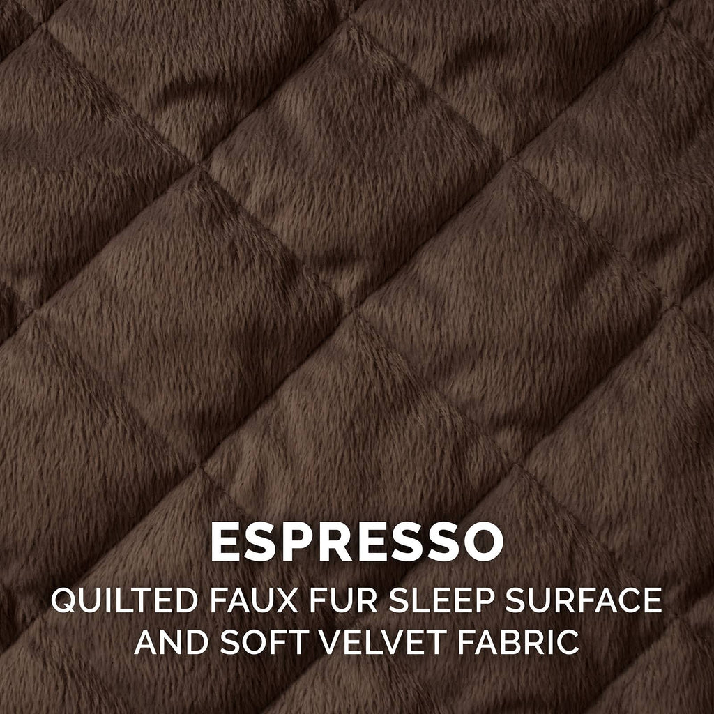 Espresso Velvet L-Chaise Dog Bed F618982