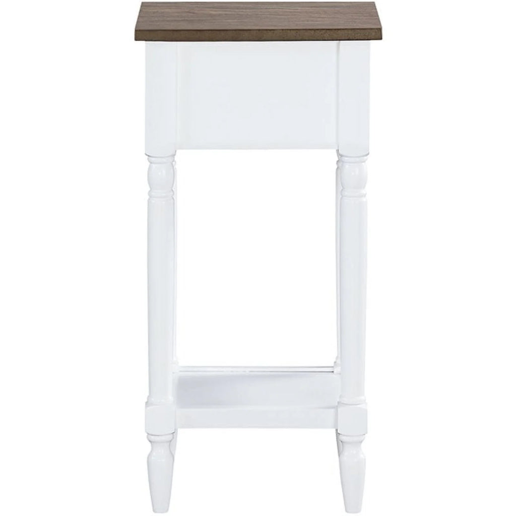 White One-Drawer Wood End Table Set of 2 O453418
