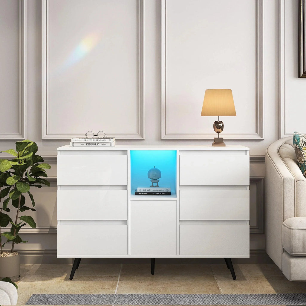 White High Gloss Sideboard Storage Cabinet Q7860