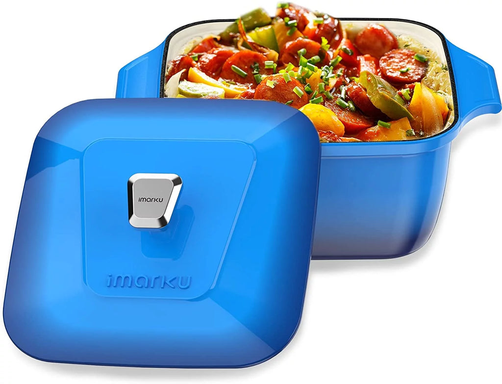 5-Quart Enameled Cast Iron Dutch Oven Pot with Lid Blue S716