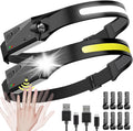 Rechargeable LED Headlamp 2 Pack with Motion Sensor H83294