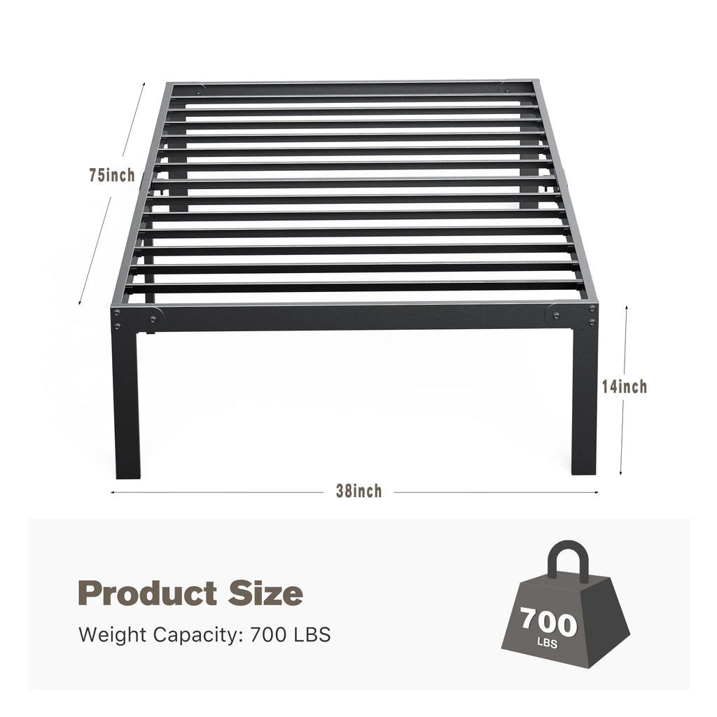 Full Size Heavy Duty Platform Bed Frame with Underbed Storage K398