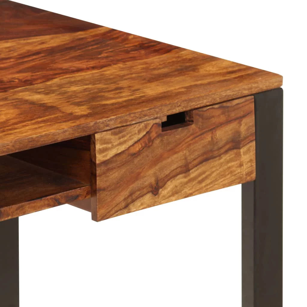 Retro Sheesham Wood Writing Desk with 2 Storage Drawers D920582