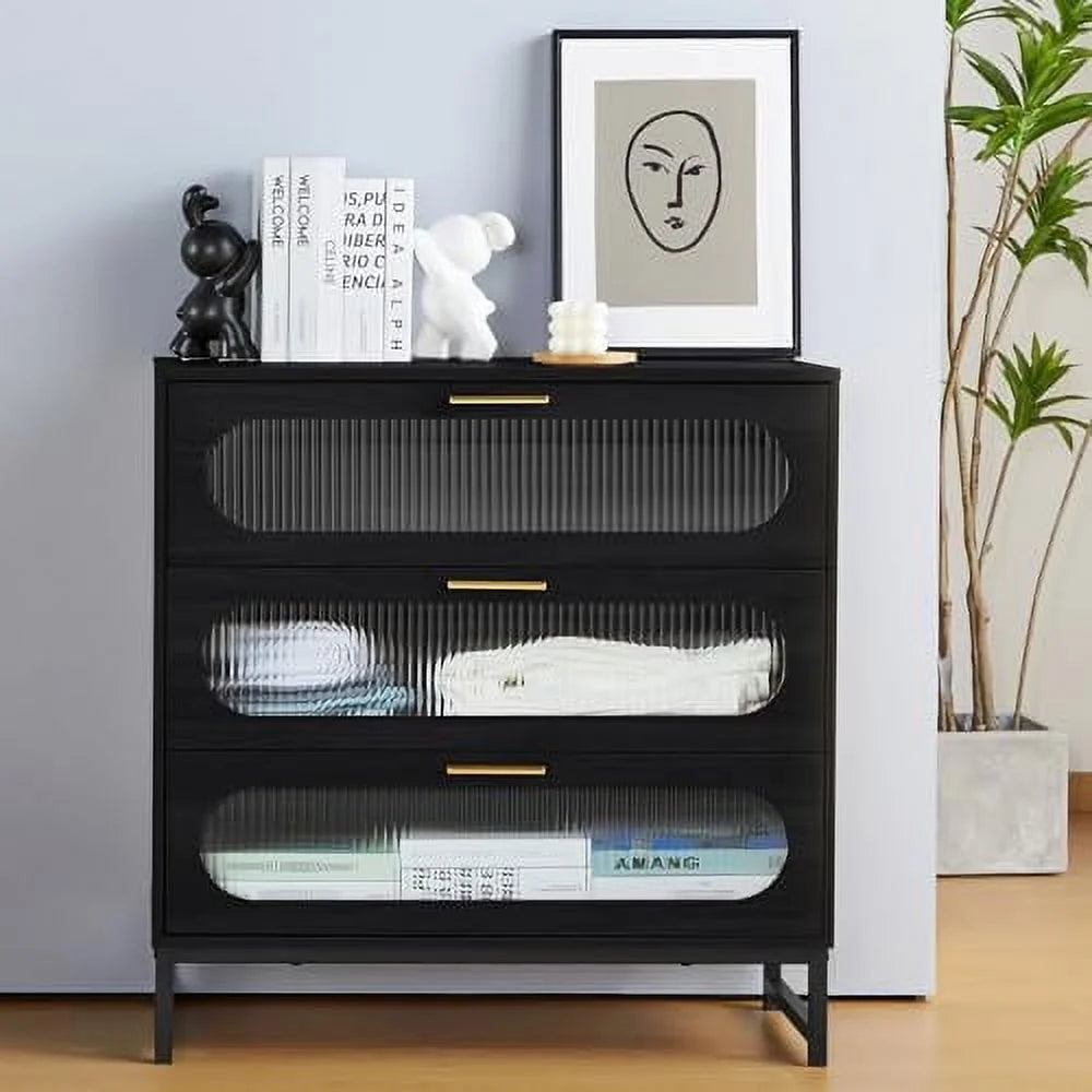 3 Drawer Wood Dresser S99175
