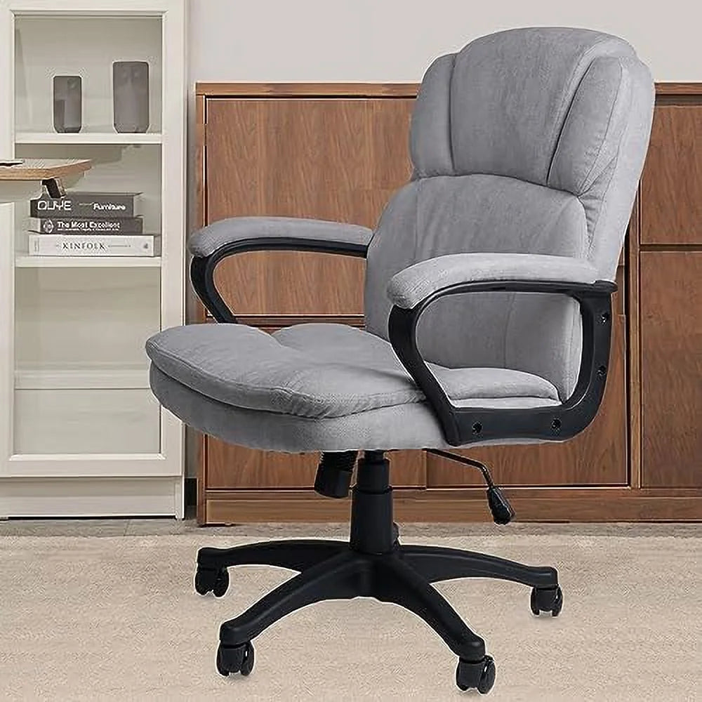 Ergonomic Upholstered Swivel Office Chair with Headrest and Armrest S137045