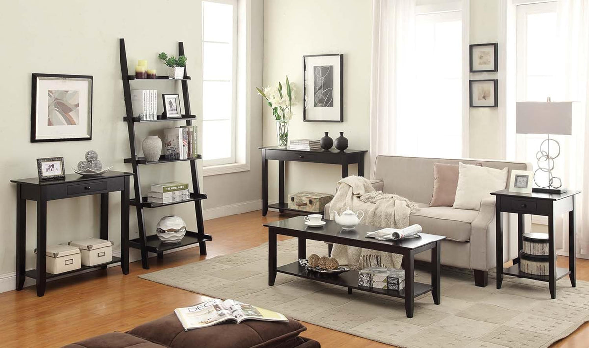 Black Hall Table with Drawer and Shelf K735270