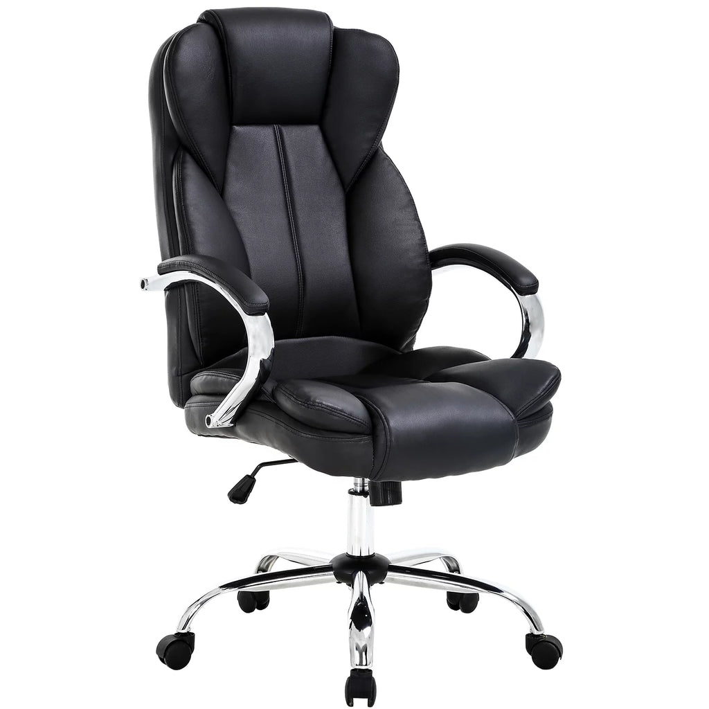 Black Ergonomic High Back PU Leather Office Chair with Lumbar Support R56581