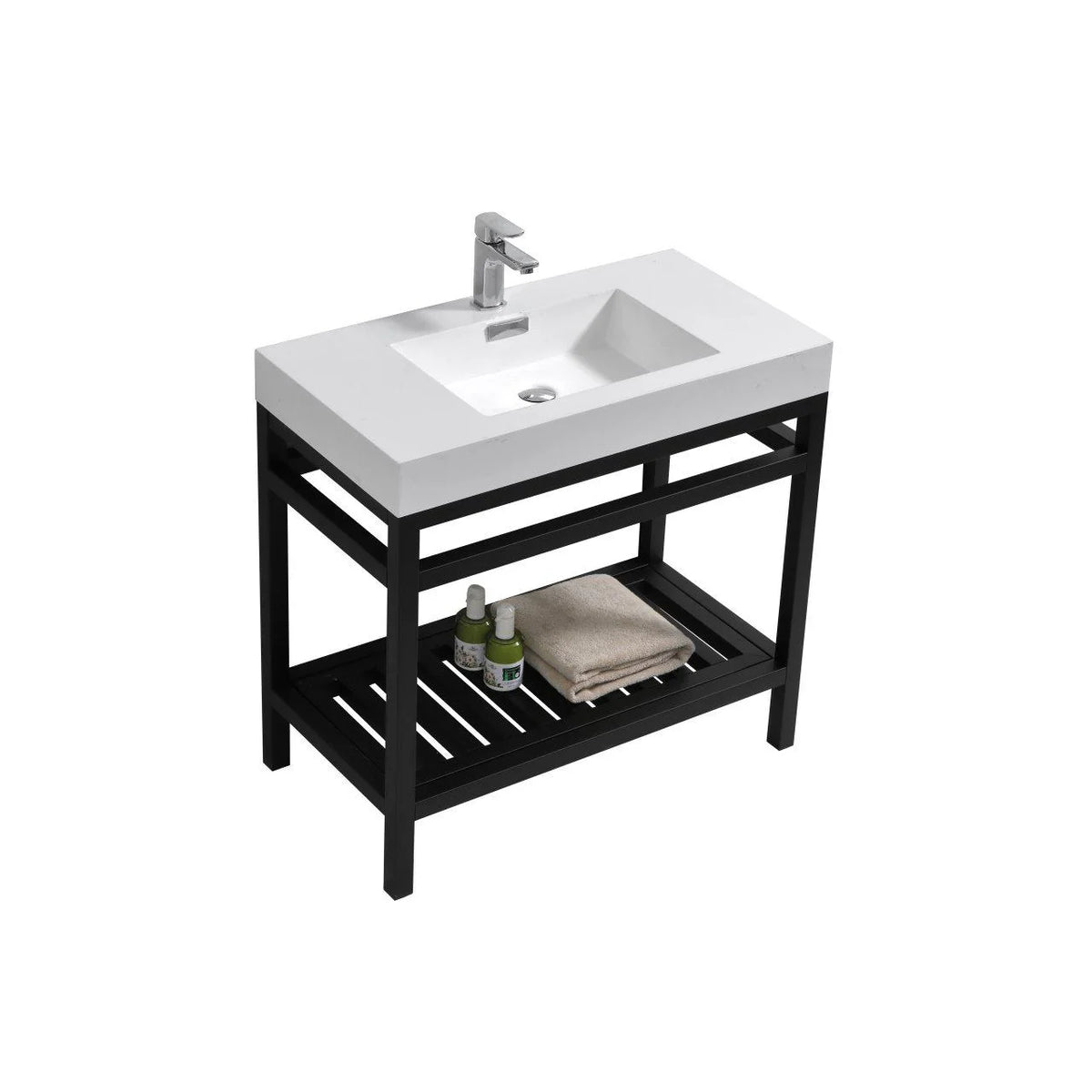 36 in. Stainless Steel Console with Acrylic Sink G7050