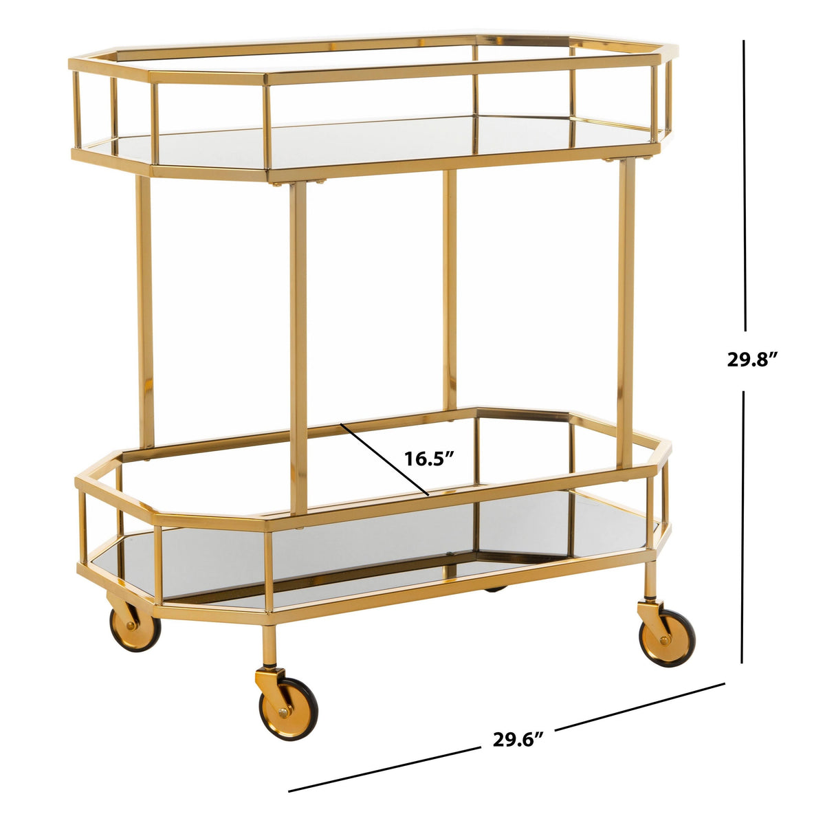 Brass 2 Tier Octagon Bar Cart R26559