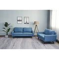 Sky Blue Linen 2 Piece Loveseat and Sofa C2568