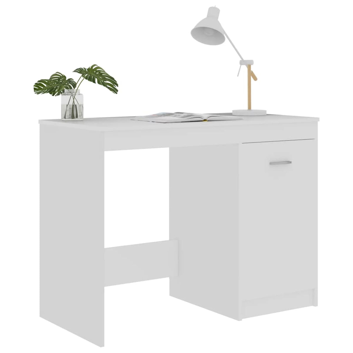 White Computer Desk with Storage Cabinet N16601