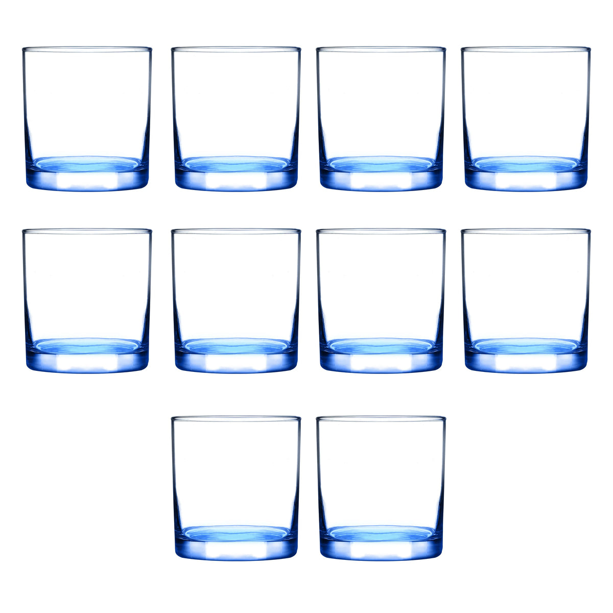 Blue 10 Pack Rocks Glasses T889
