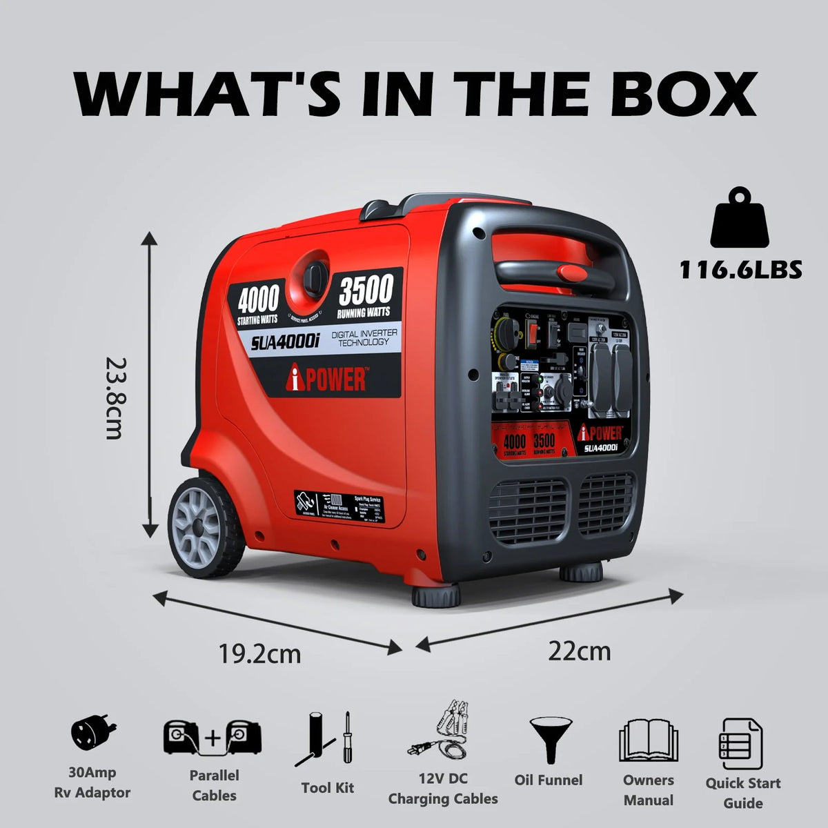 4,000-Watt Portable Inverter Generator Gas Powered C416433