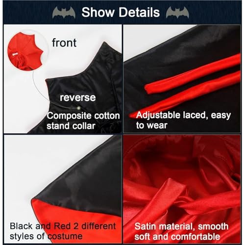 6-Piece Halloween Pet Cape Cloak Red Black B2413