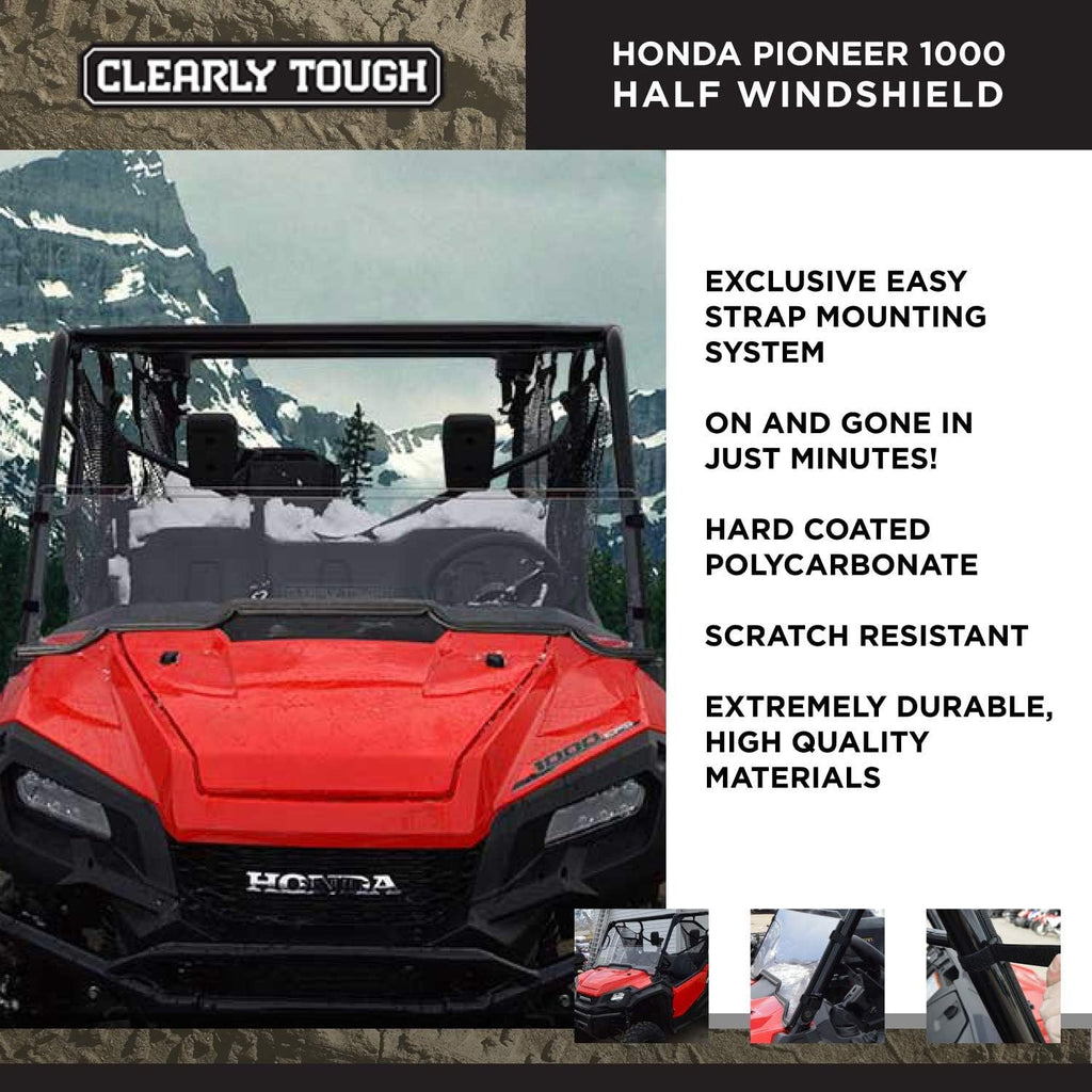 Half Windshield - Scratch Resistant - Premium Poly w/ Hard Coat V9078