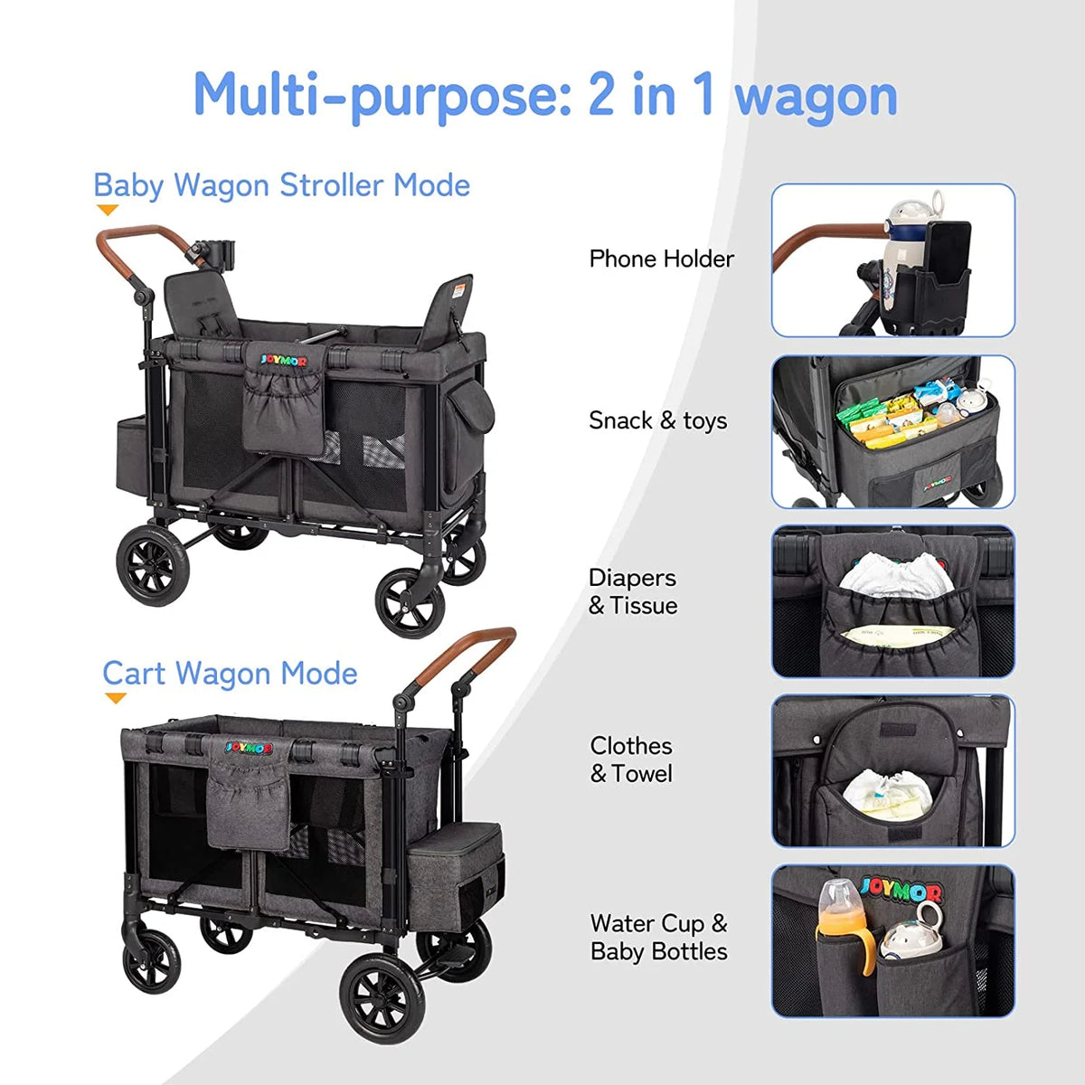 Double Stroller Wagon for 2 Kids T11456