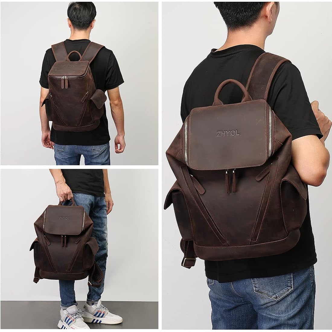 Genuine Leather Laptop Backpack G48577