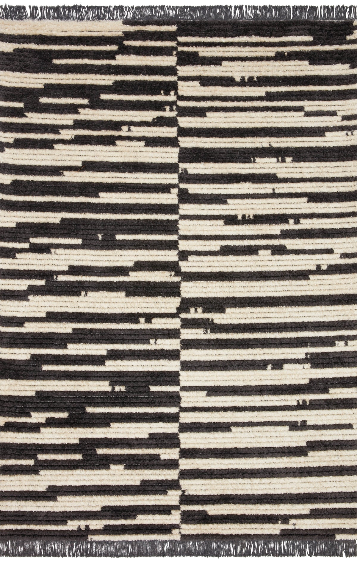 Cream Charcoal 2'7 x 8'0 Rug J163