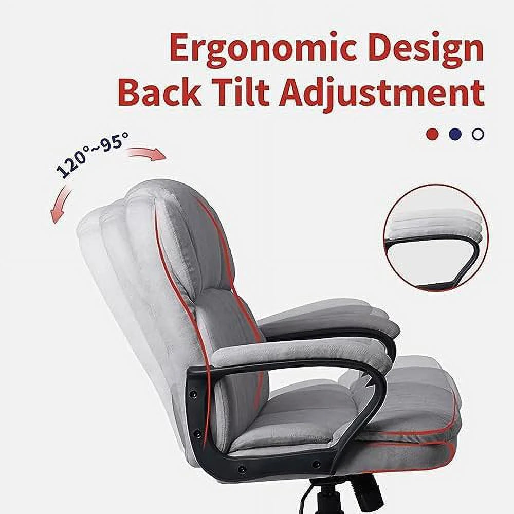 Ergonomic Upholstered Swivel Office Chair with Headrest and Armrest S137045
