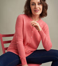 Pink Cashmere Crew Neck Cardigan I4057