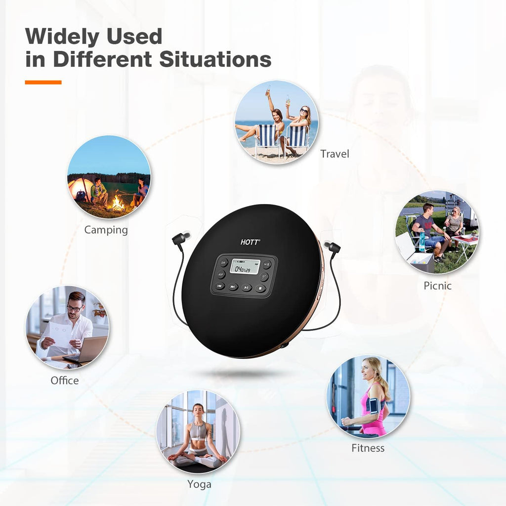 Bluetooth Portable CD Player with Stereo Headphones K348819